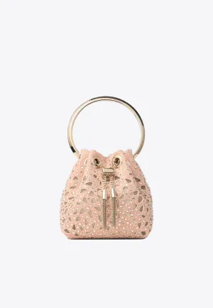 Micro Bon Bon Crystal Suede Bucket Bag