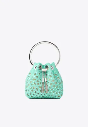 Micro Bon Bon Crystal Suede Bucket Bag