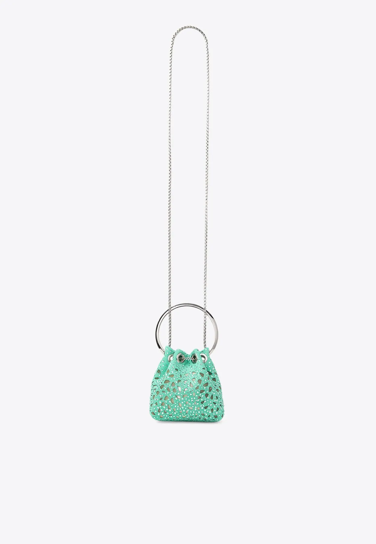 Micro Bon Bon Crystal Suede Bucket Bag