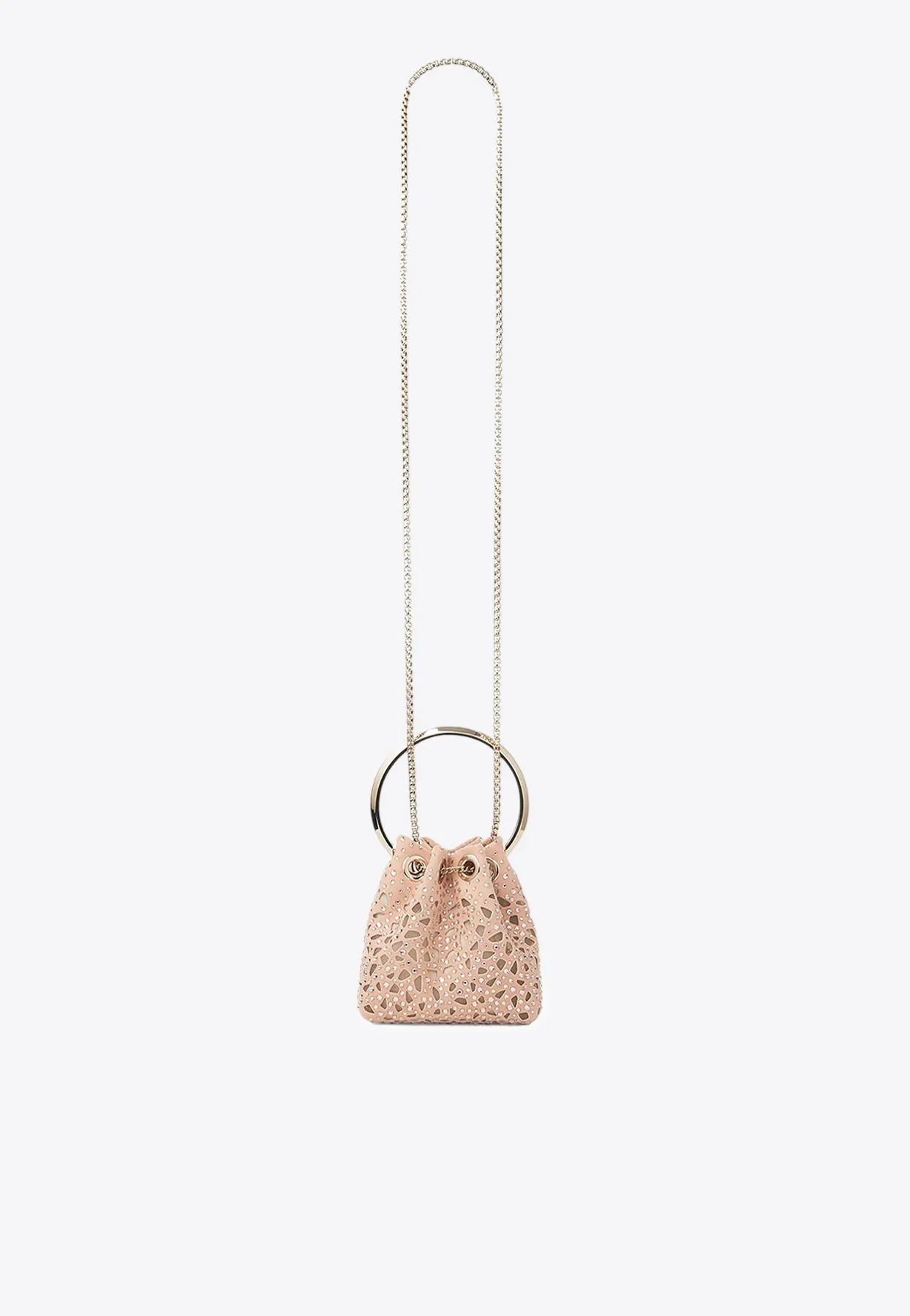 Micro Bon Bon Crystal Suede Bucket Bag