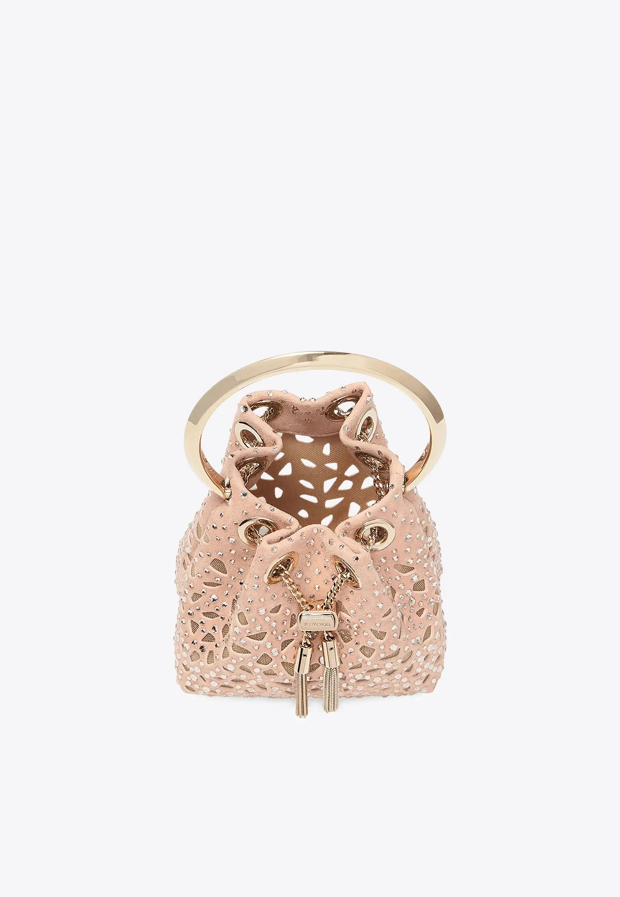 Micro Bon Bon Crystal Suede Bucket Bag