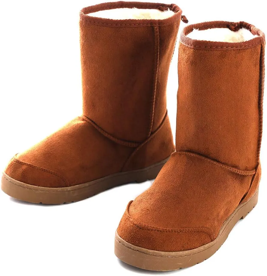 Millffy Men's High Mocassin Flat Boot Moccasins Fringed Booties Winter Flats Suede Long Snow Boots house shoes