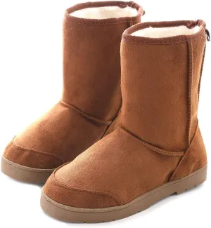 Millffy Men's High Mocassin Flat Boot Moccasins Fringed Booties Winter Flats Suede Long Snow Boots house shoes