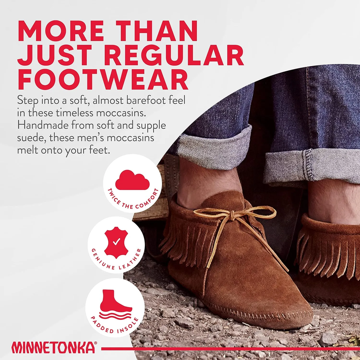 Minnetonka Men's Classic Fringe Moccasin Boot