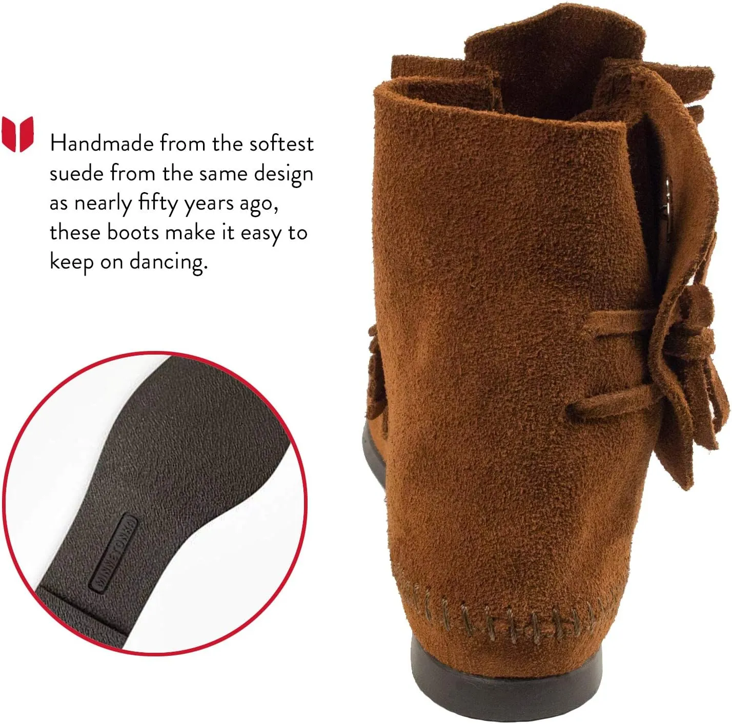Minnetonka Women's 2 Button Hardsole Boot