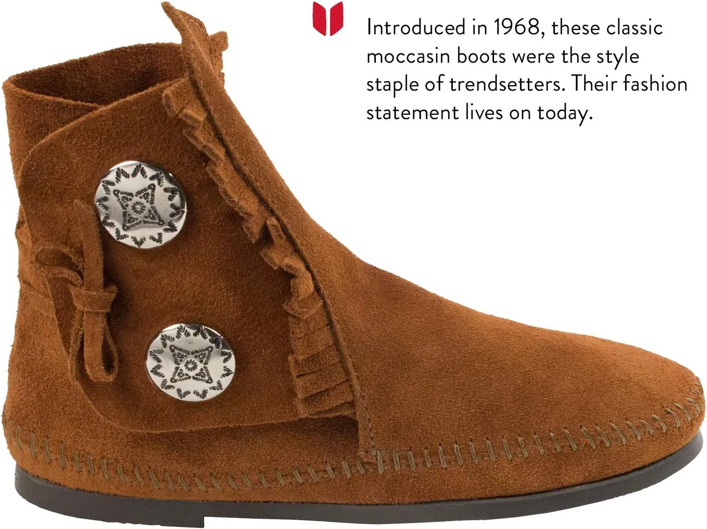 Minnetonka Women's 2 Button Hardsole Boot