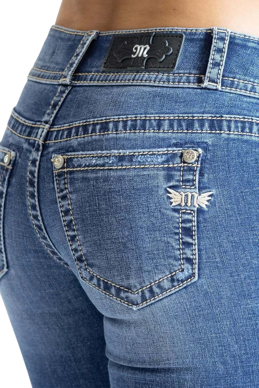 Miss Me Women's Nova Jane Thick Stitch Mid-Rise Bootcut Jeans