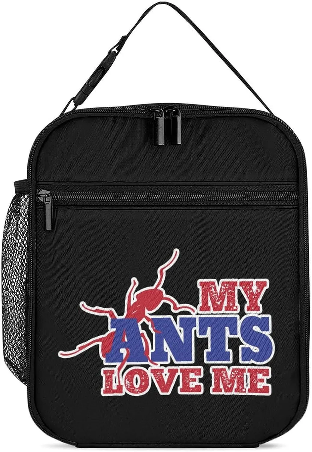 My Ants Love Me Insulated Lunch Box Container Portable Meal Tote Bag with Detachable Buckled Handle for Unisex