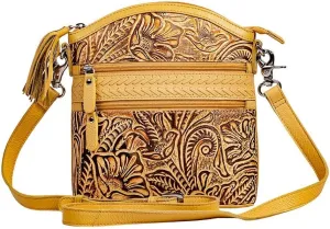 Myra Bag Shoulder Bag for Women - Western Leather Handbag Yellow
