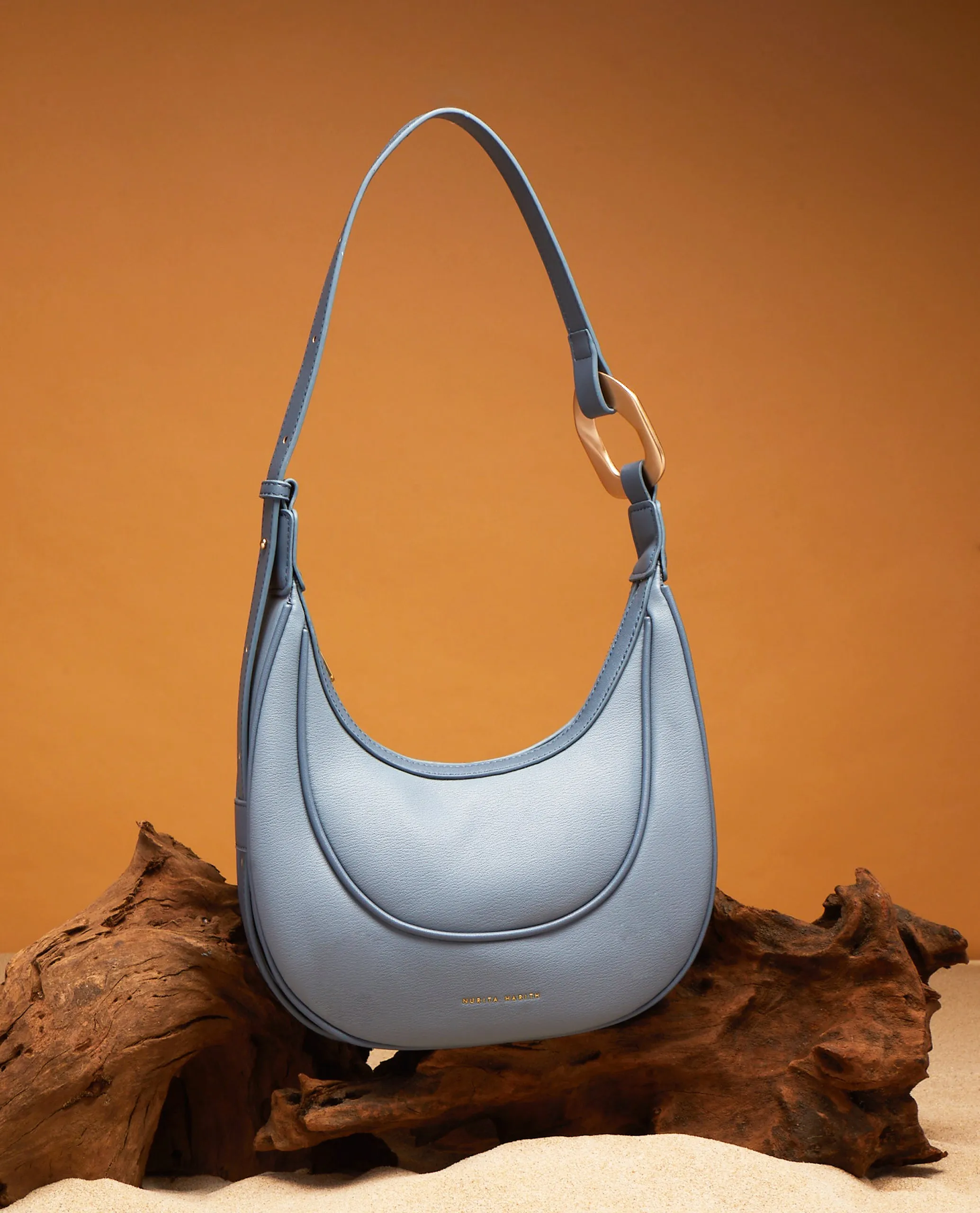 Nabilah Two-ways Hobo Shoulder (Steel Blue)