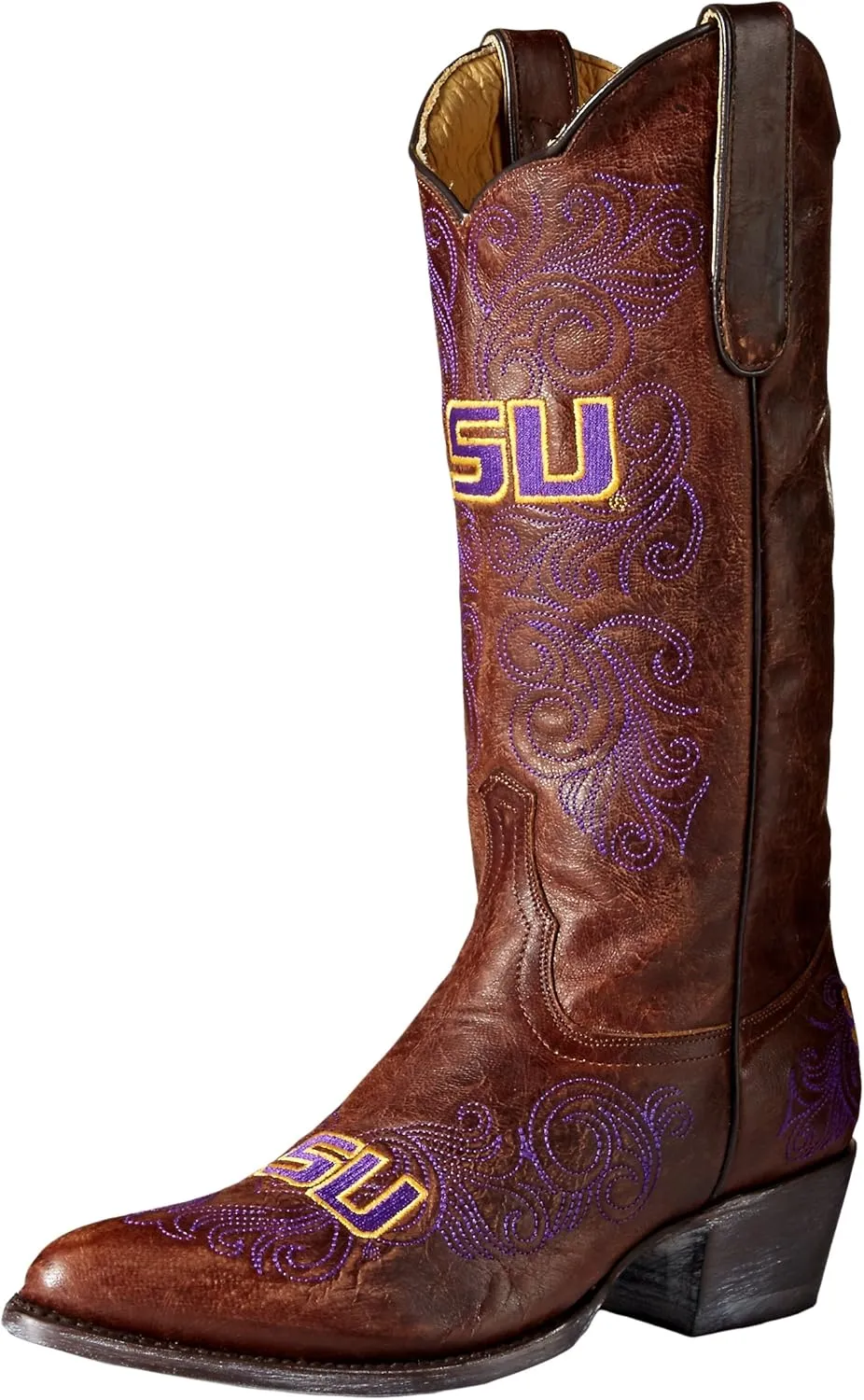NCAA Ladies 13 inch University Boot LSU Tigers, 9 B (M) US, Brass Alternate