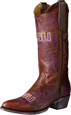NCAA Ladies 13 inch University Boot LSU Tigers, 9 B (M) US, Brass Alternate