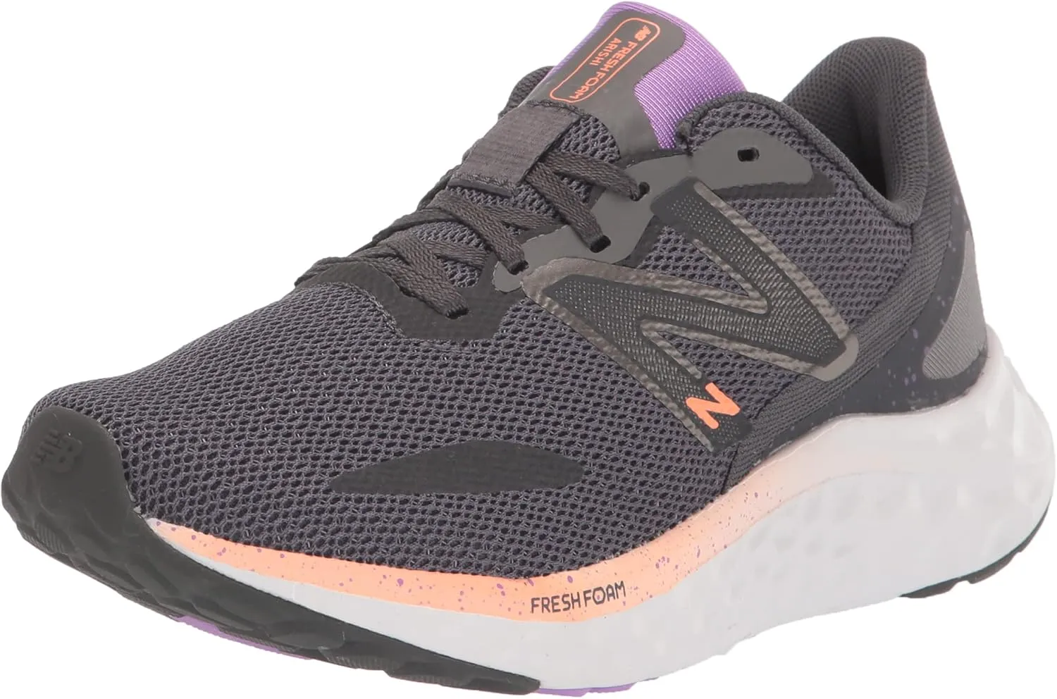 New Balance Women's Fresh Foam Arishi V4 Running Shoe, Magnet/Light Dragonfly/Electric Purple, 5 Wide