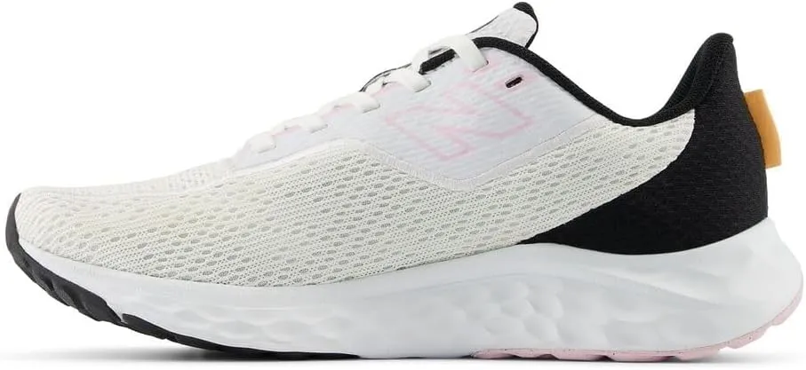 New Balance Women's Fresh Foam Arishi V4 Running Shoe, White/Black/Peach Blossom, 8