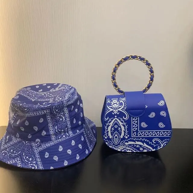 New Style Matching Bucket Hats And Bandana Purse Set Designer Purses And Handbags Ladies Hand Bags Women Purses 2021 BM049