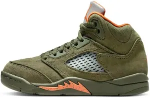 Nike Preschool Air Jordan 5 Retro 'Olive' Army Olive/Solar Orange (440889 308) PS Little Kids Shoe - Size 10.5c