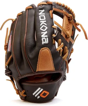 Nokona S-200I Handcrafted Alpha Baseball Glove - I-Web for Infield and Outfield Positions, Youth Age 14 and Under 11.25 Inch Mitt, Made in The USA