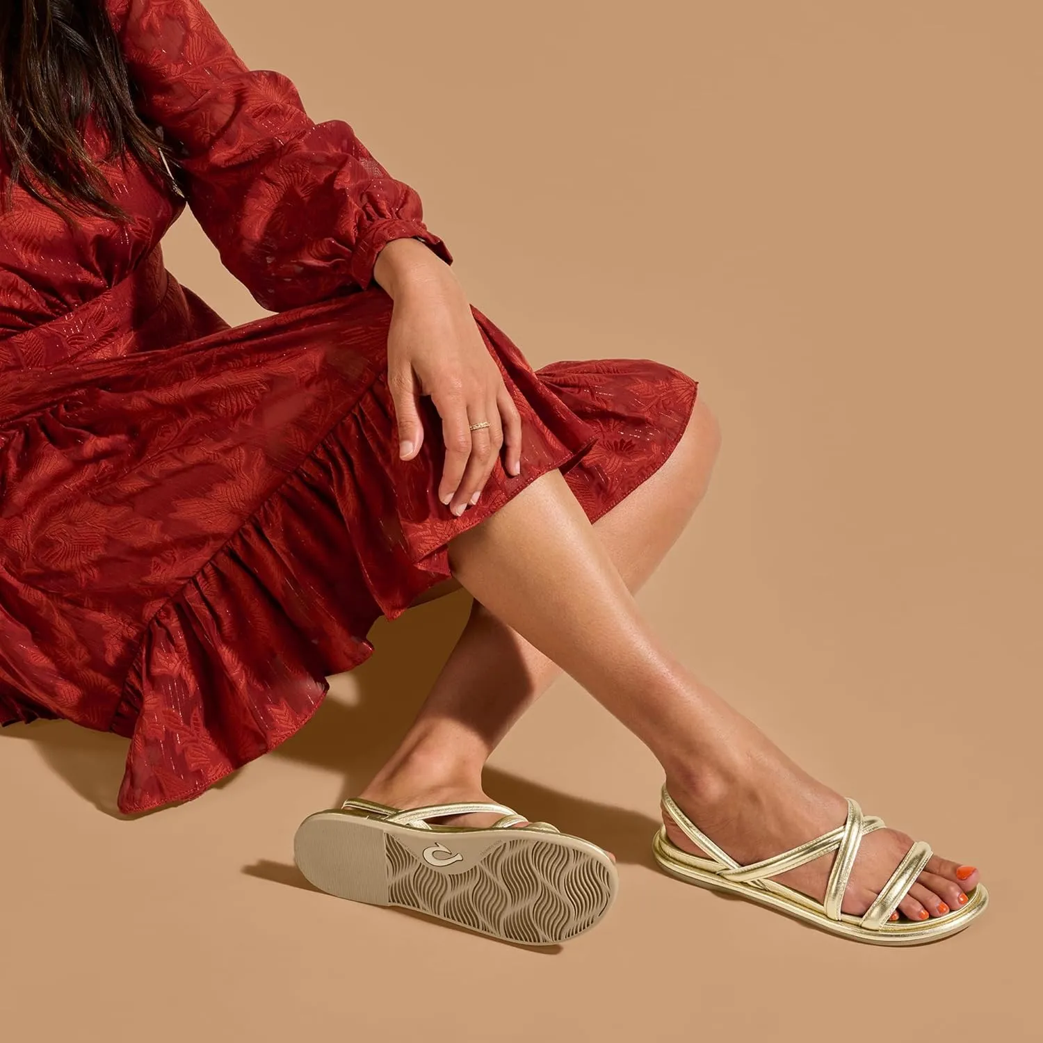 OLUKAI Tiare Women's Strappy Sandals, Premium Leather & Stylish Design, All-Day Comfort & Support