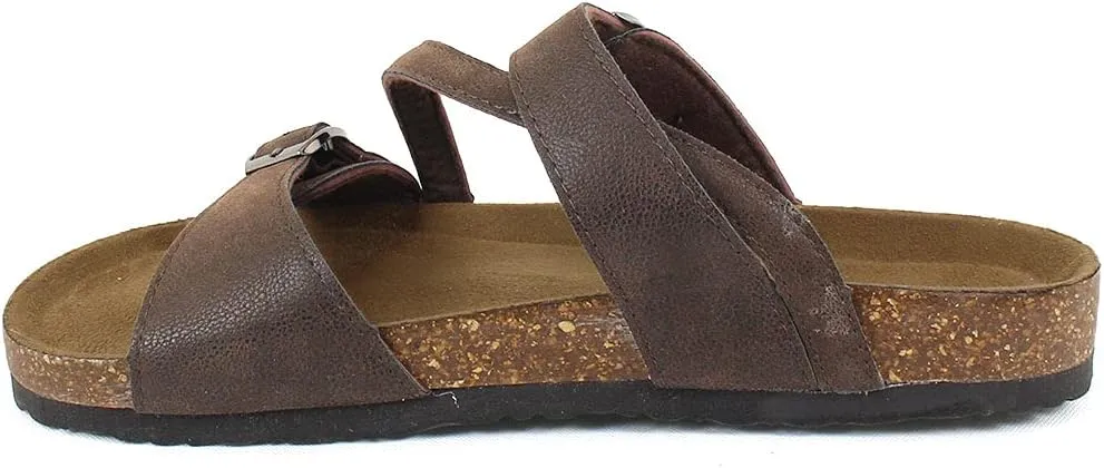OUTWOODS Bork-56 Women's Strappy Buckle Slide Sandals