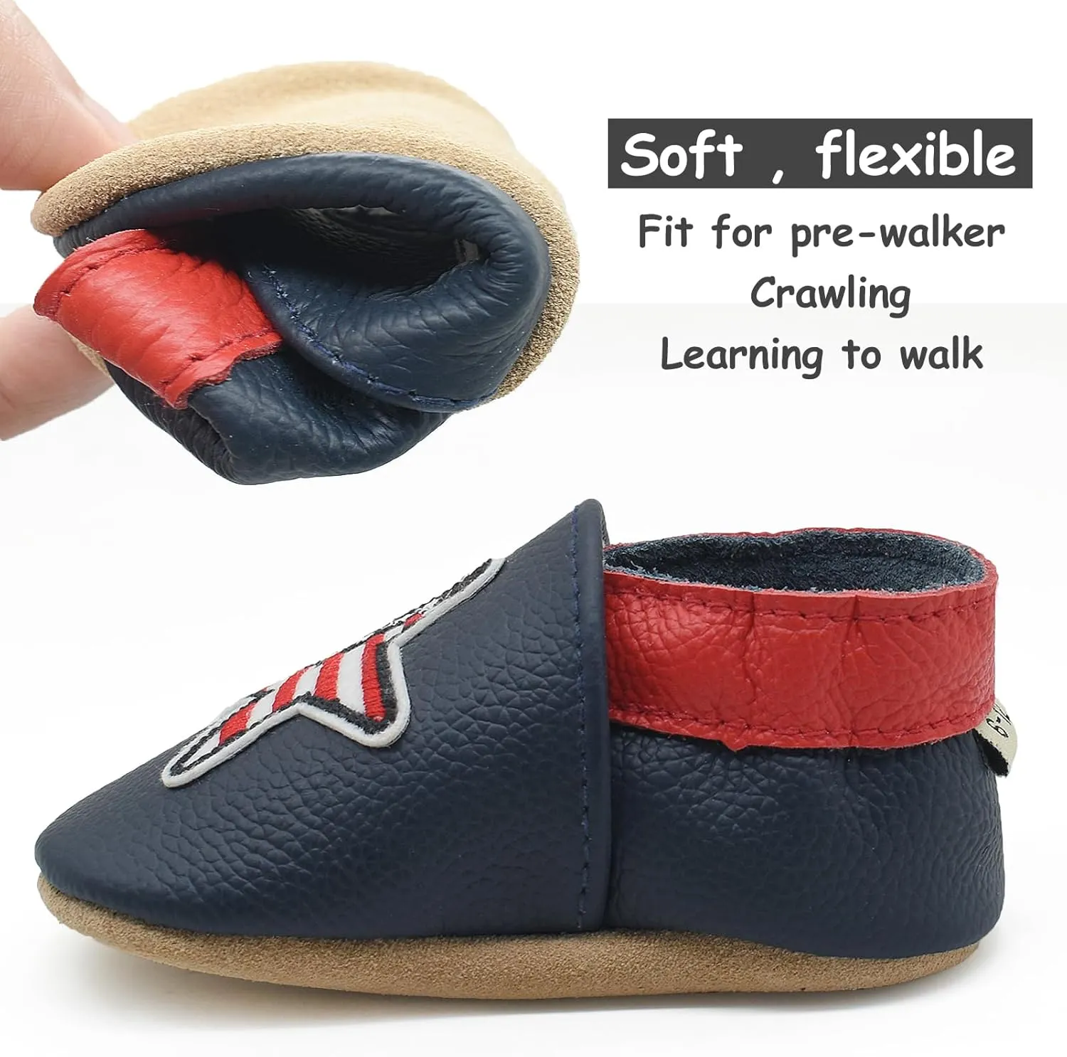 Owlowla Baby Soft Sole Leather Crib Shoes Infant Toddler Pre-Walker Shoes Boy Girl …