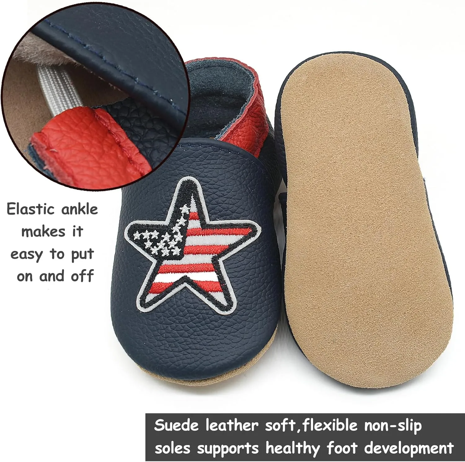 Owlowla Baby Soft Sole Leather Crib Shoes Infant Toddler Pre-Walker Shoes Boy Girl …