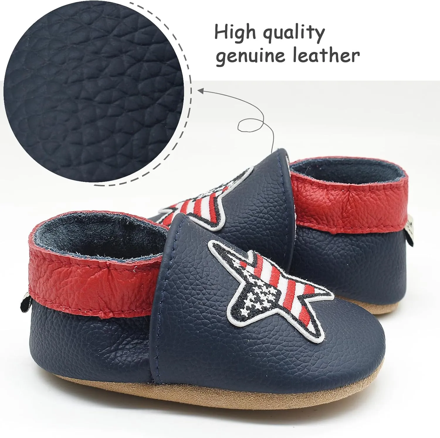 Owlowla Baby Soft Sole Leather Crib Shoes Infant Toddler Pre-Walker Shoes Boy Girl …