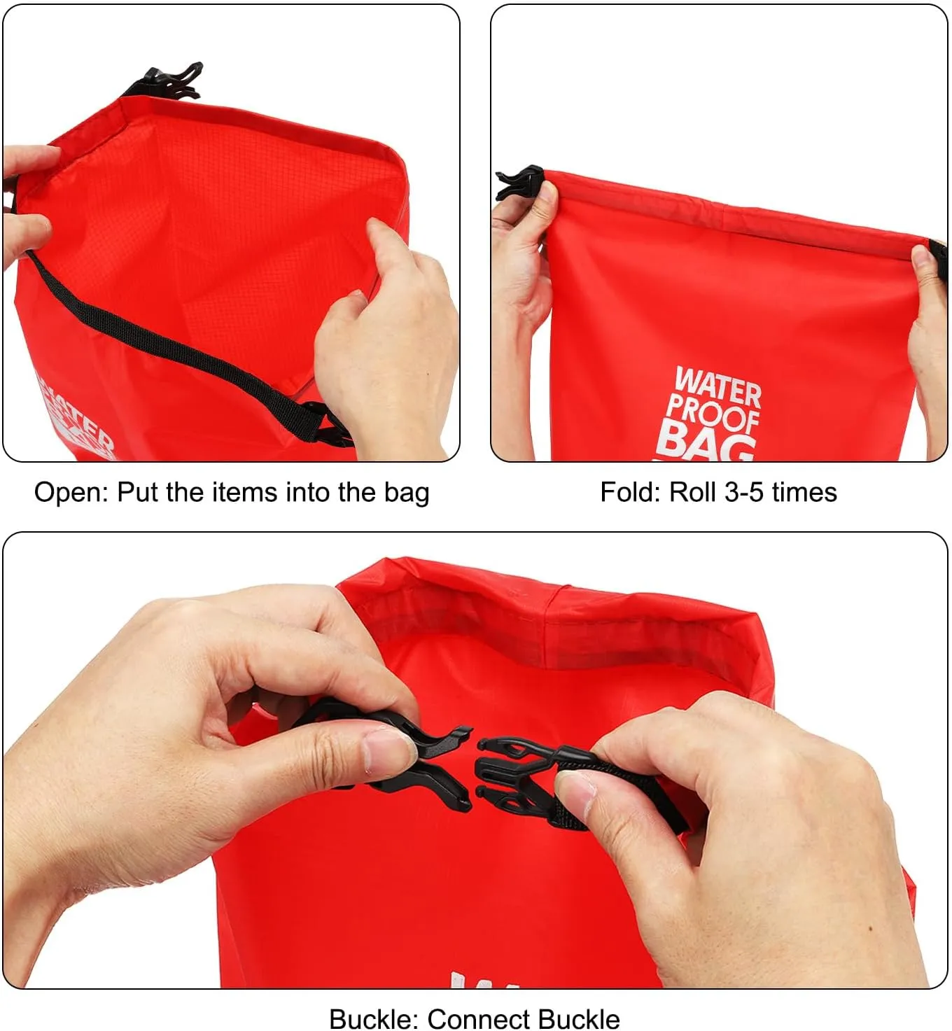 PATIKIL 6L Waterproof Dry Bags, 2 Pack Portable Dry Sack Roll Top Bag Lightweight Dry Storage Bag for Gym Kayaking Hiking Swimming Camping, Orange