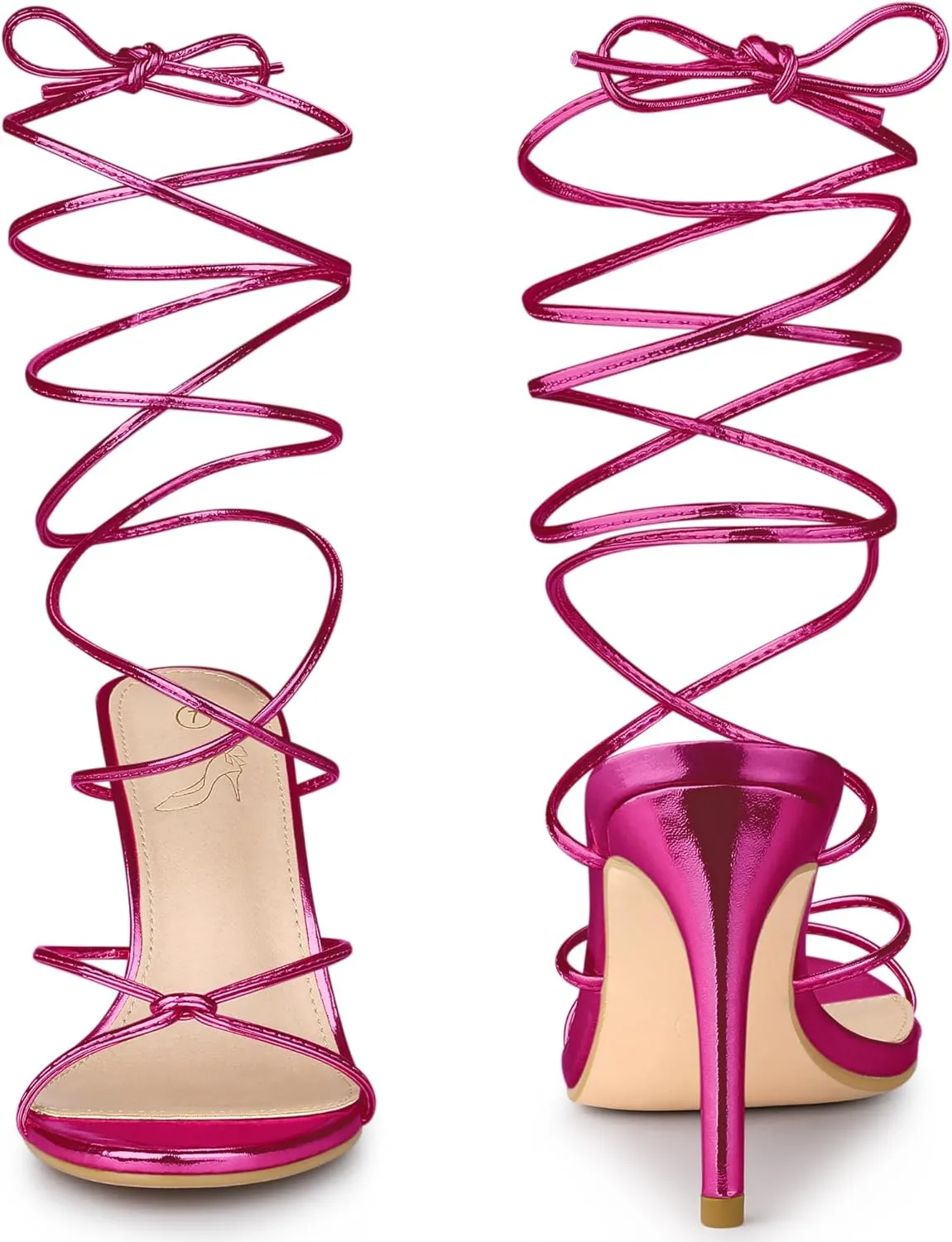Perphy Lace Up Slingback Strappy Stiletto Heels Sandals for Women
