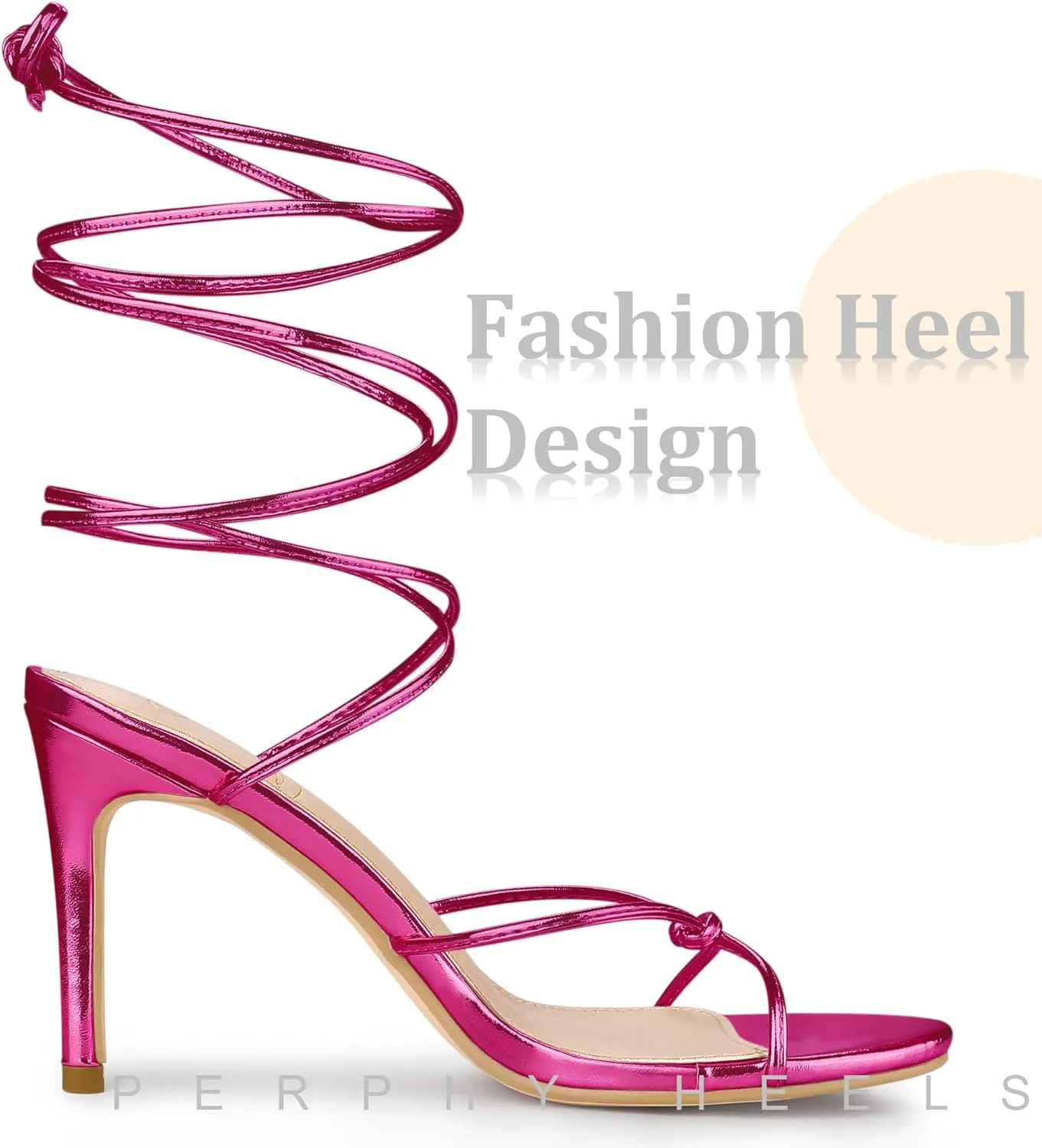 Perphy Lace Up Slingback Strappy Stiletto Heels Sandals for Women