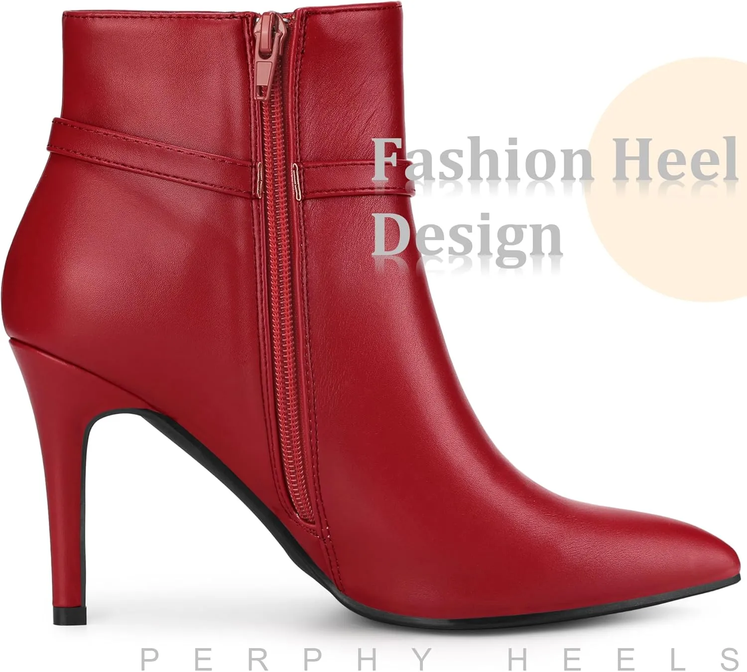 Perphy Pointed Toe Strappy Stiletto Heel Ankle Boots for Women