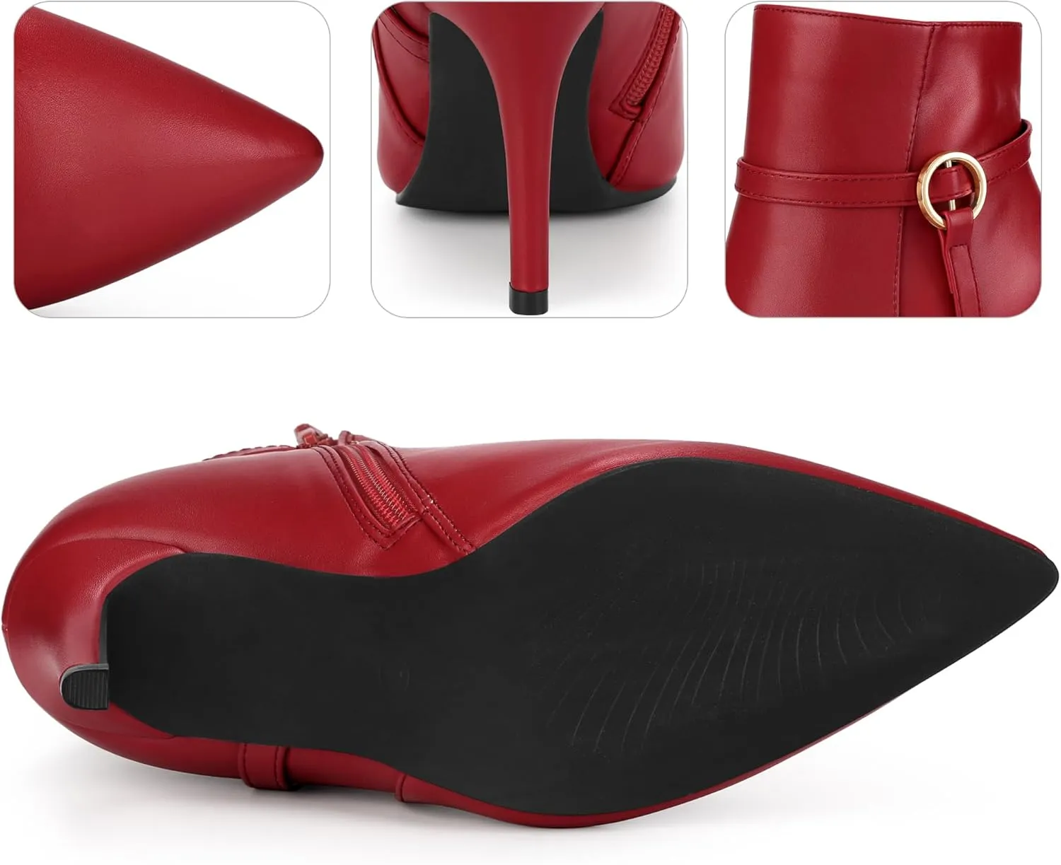 Perphy Pointed Toe Strappy Stiletto Heel Ankle Boots for Women