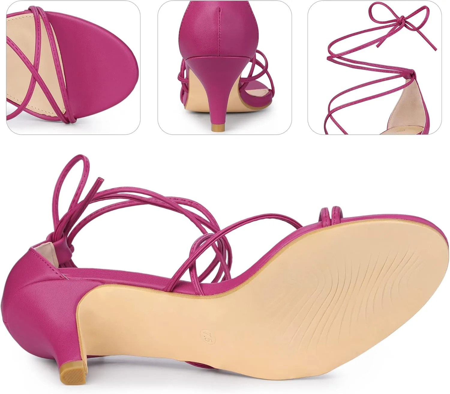Perphy Strappy Lace Up Kitten Heels Sandals for Women