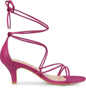 Perphy Strappy Lace Up Kitten Heels Sandals for Women
