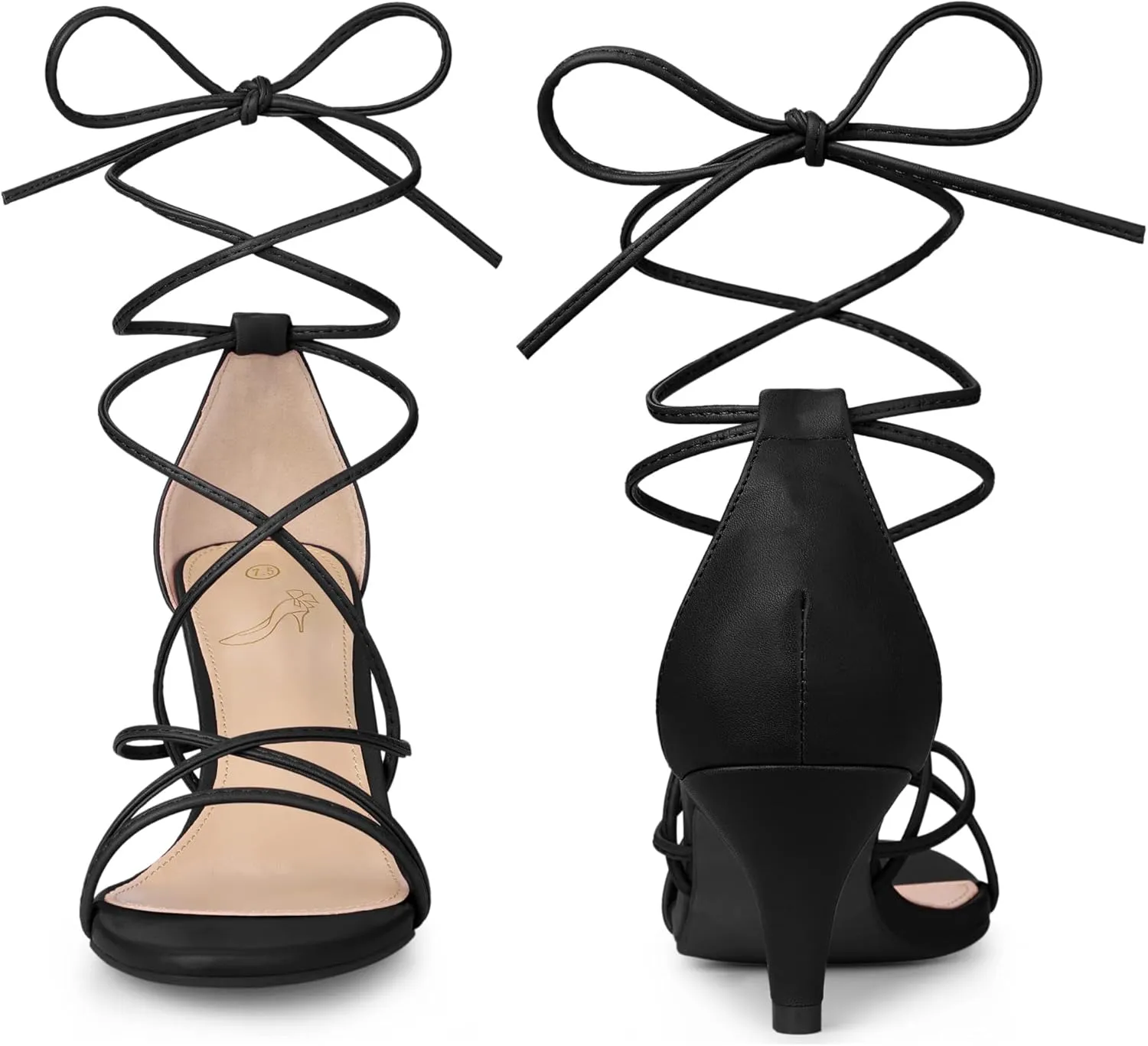 Perphy Strappy Lace Up Kitten Heels Sandals for Women
