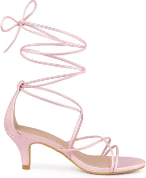 Perphy Strappy Lace Up Kitten Heels Sandals for Women