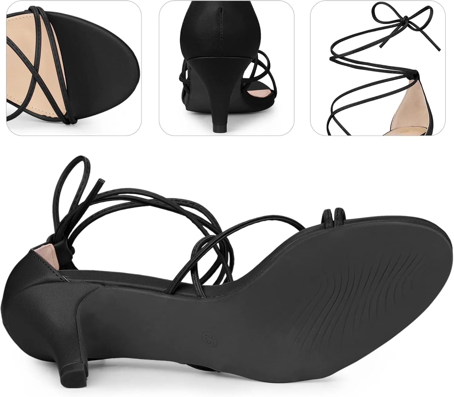 Perphy Strappy Lace Up Kitten Heels Sandals for Women