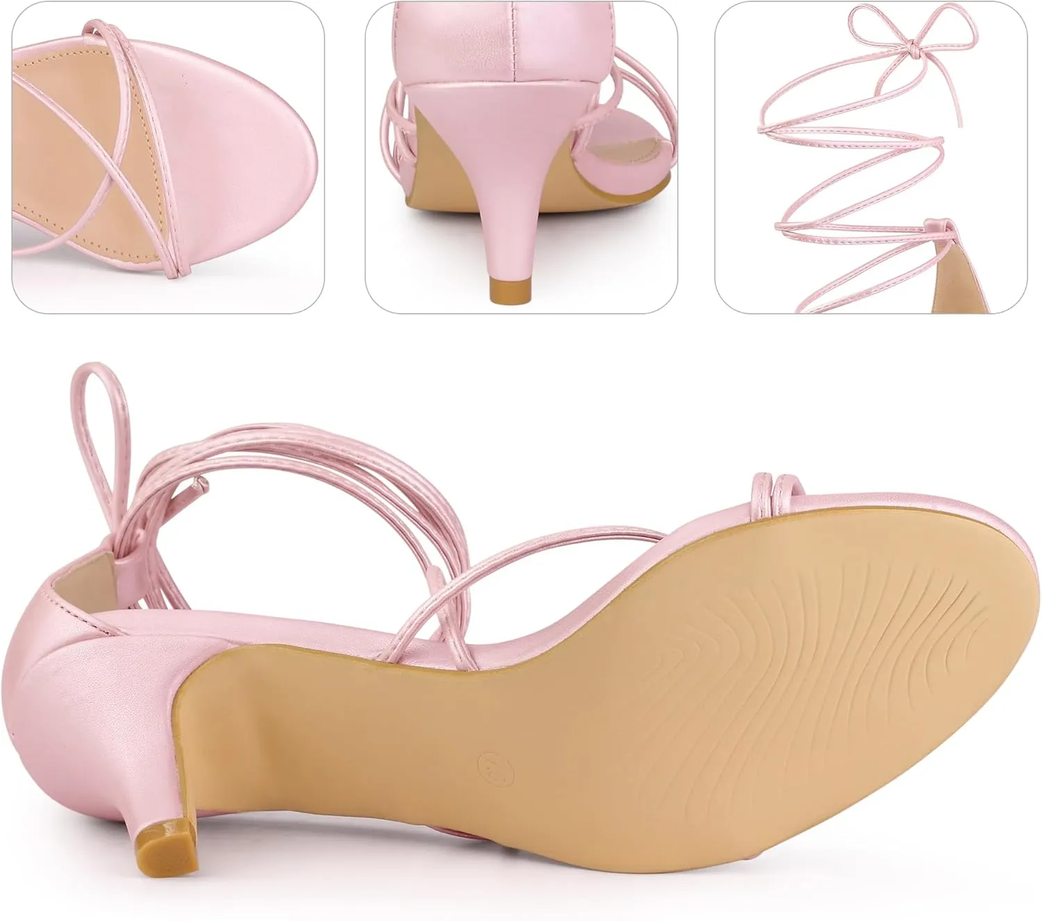 Perphy Strappy Lace Up Kitten Heels Sandals for Women