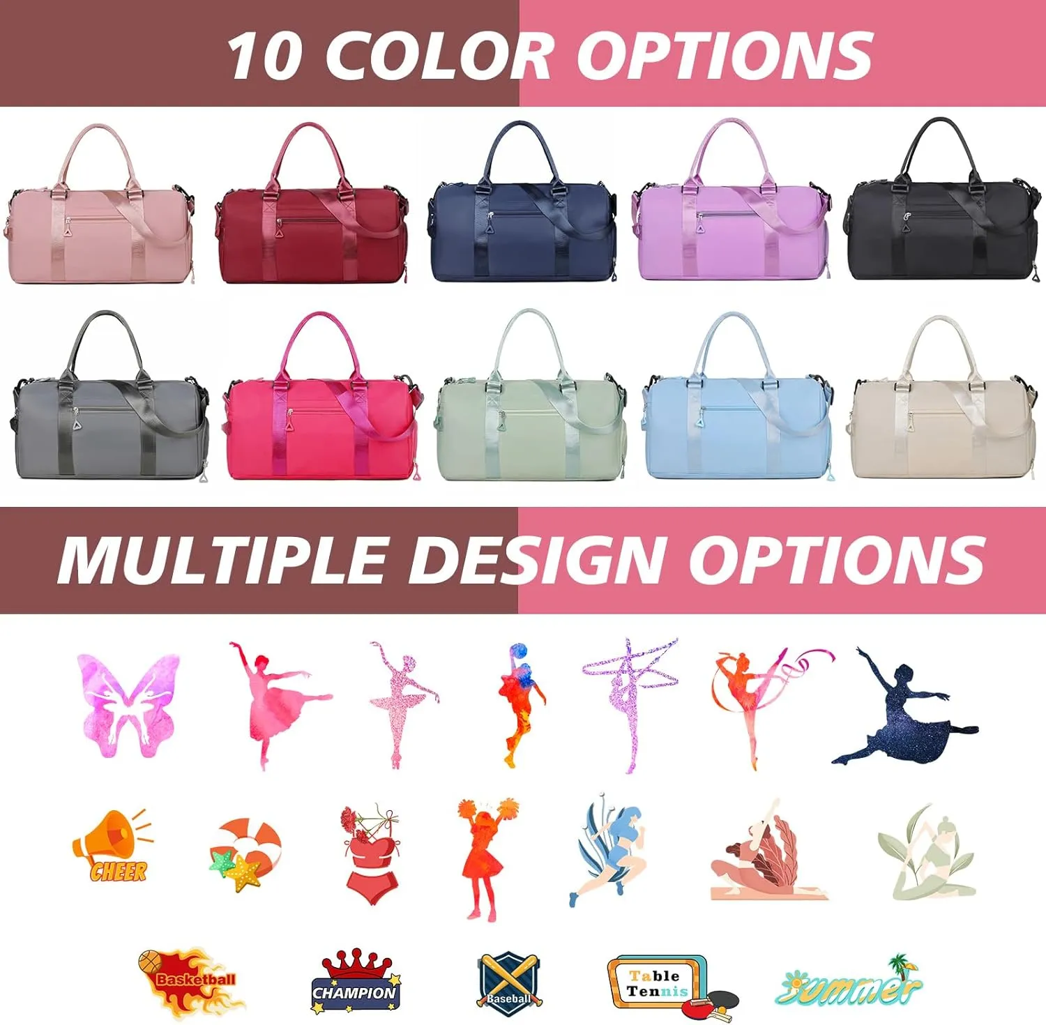 Personalized Embroidered Duffel Bags,customized photo/logo duffel bag,large capacity gym bag,for yoga/dance/travel/sports