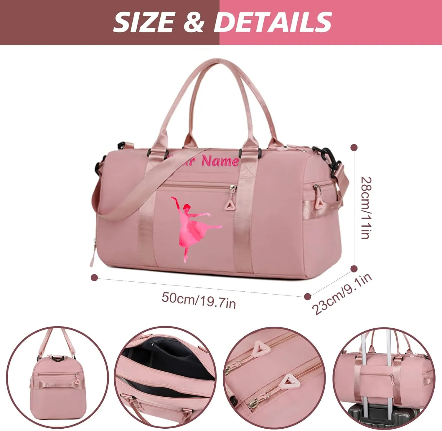 Personalized Embroidered Duffel Bags,customized photo/logo duffel bag,large capacity gym bag,for yoga/dance/travel/sports