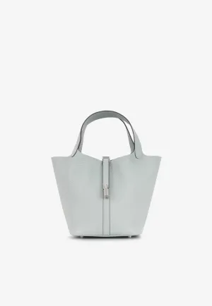 Picotin 22 in Gris Pantin Clemence Leather with Palladium Hardware