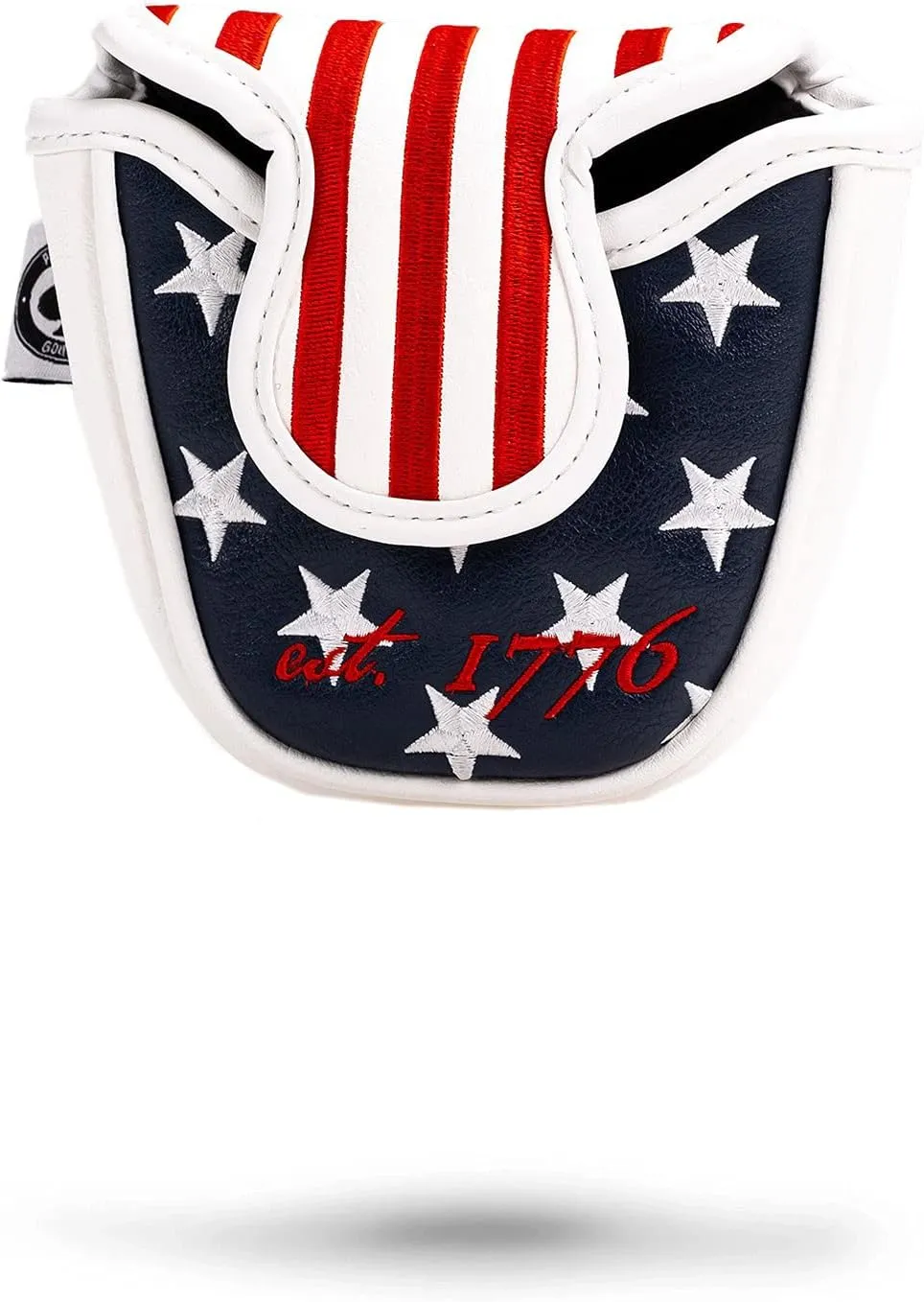 Pins & Aces USA Head Cover - Premium, Hand-Made Leather, Hi Quality Headcover - American Pride Styled, Tour Quality Golf Club Cover - Style and Customize Your Golf Bag