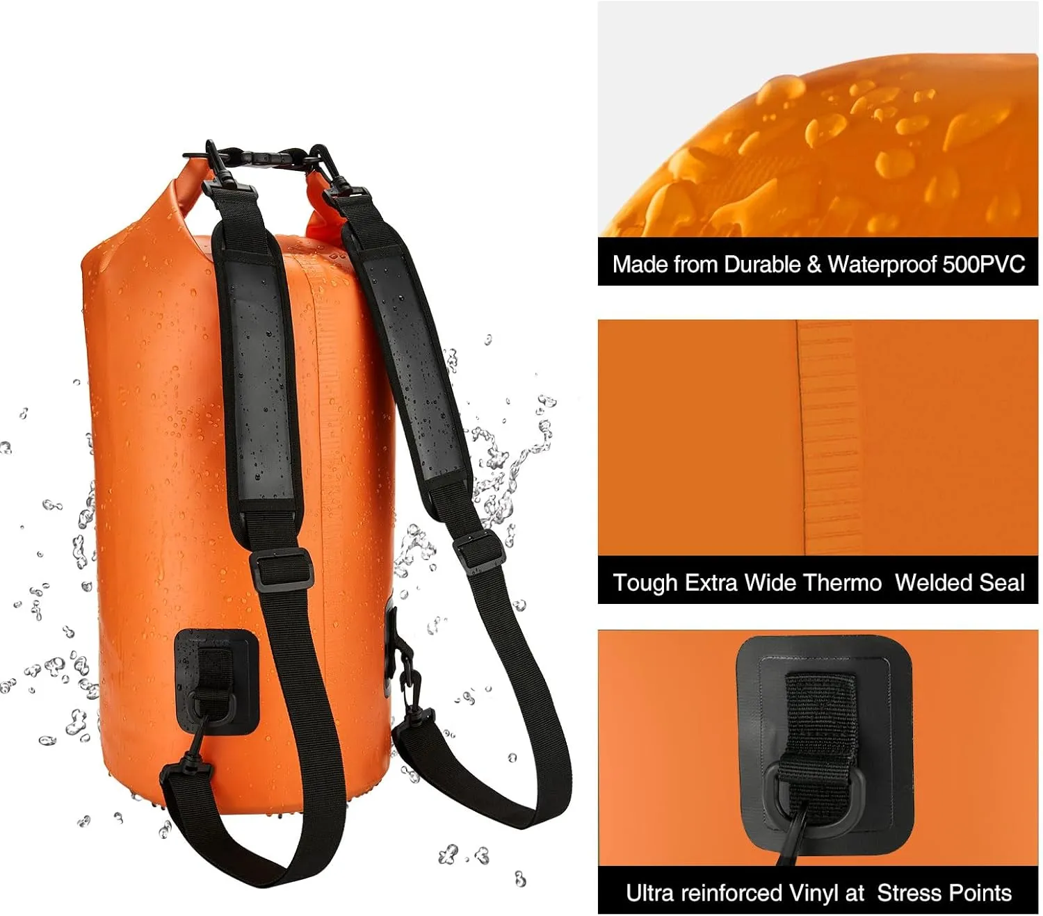 Piscifun Dry Bag, Waterproof Floating Backpack 5L/10L/20L/30L/40L with Waterproof Phone Case for Boating, Kayaking, Fishing