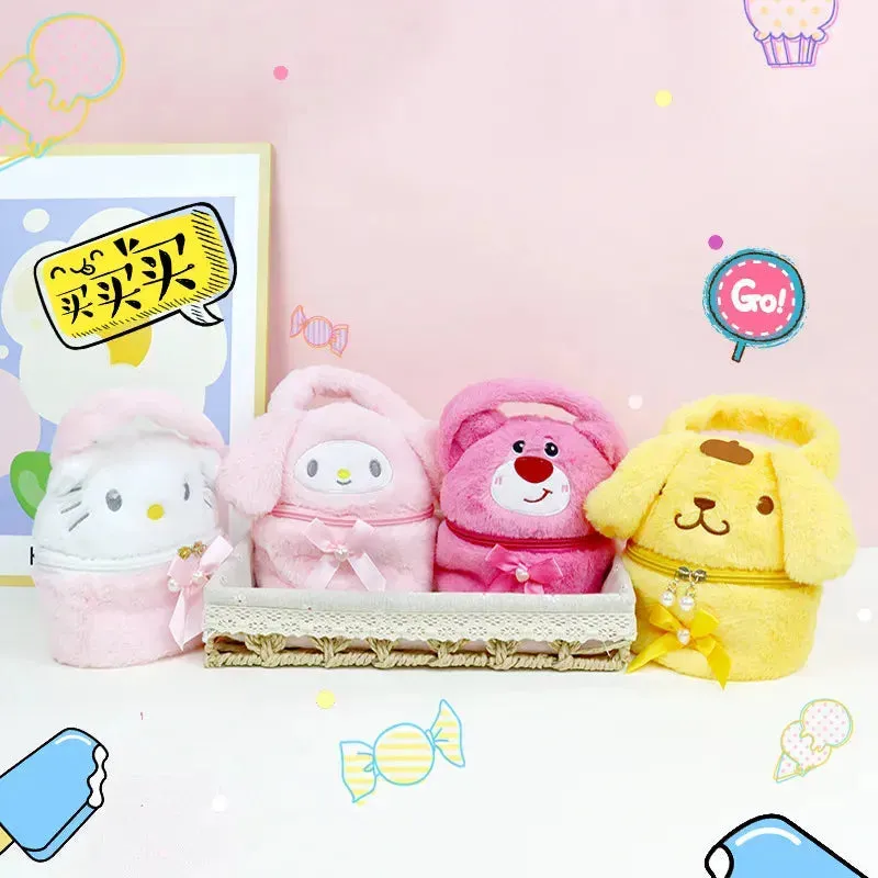 Plush Character Cosmetic Bucket Bag