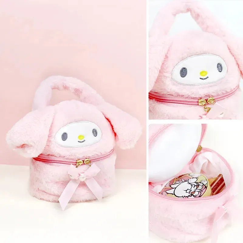 Plush Character Cosmetic Bucket Bag