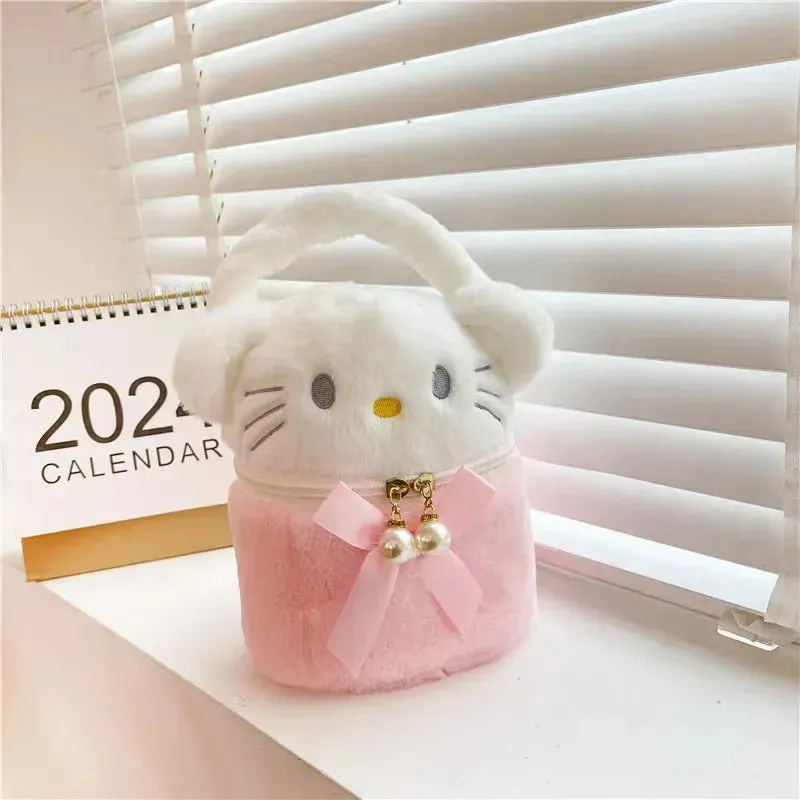 Plush Character Cosmetic Bucket Bag