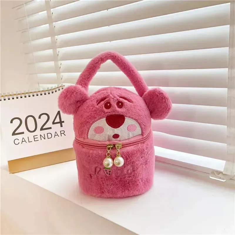 Plush Character Cosmetic Bucket Bag