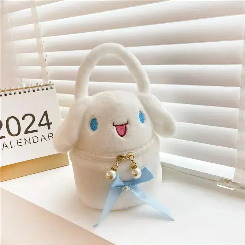 Plush Character Cosmetic Bucket Bag