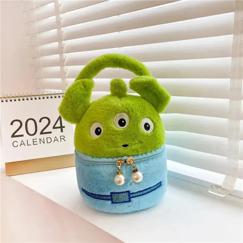 Plush Character Cosmetic Bucket Bag