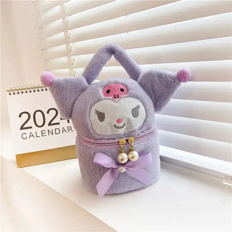 Plush Character Cosmetic Bucket Bag