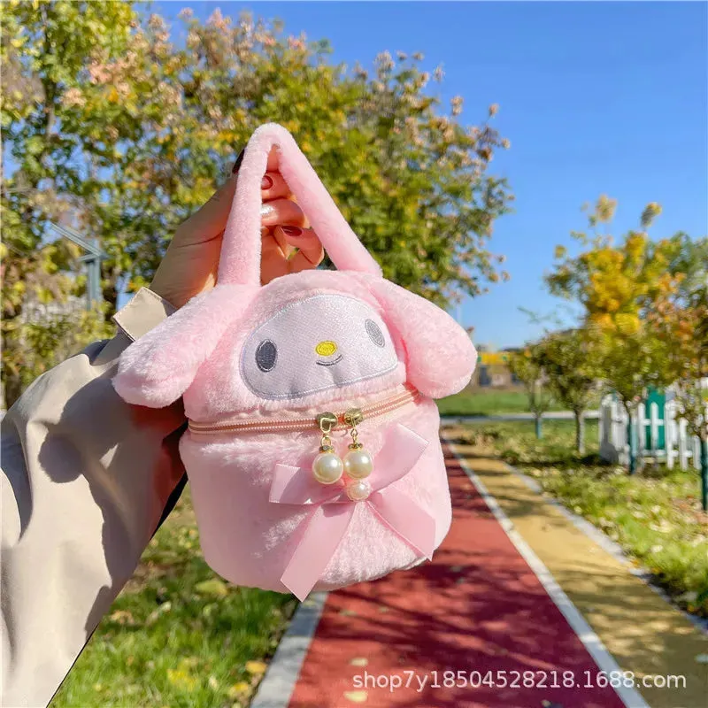 Plush Character Cosmetic Bucket Bag
